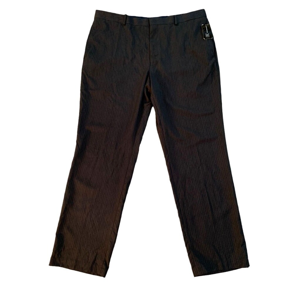 NWT I.N.C Men size 38X32 Charcoal Stripe London Standard Fit Straight Leg Pants